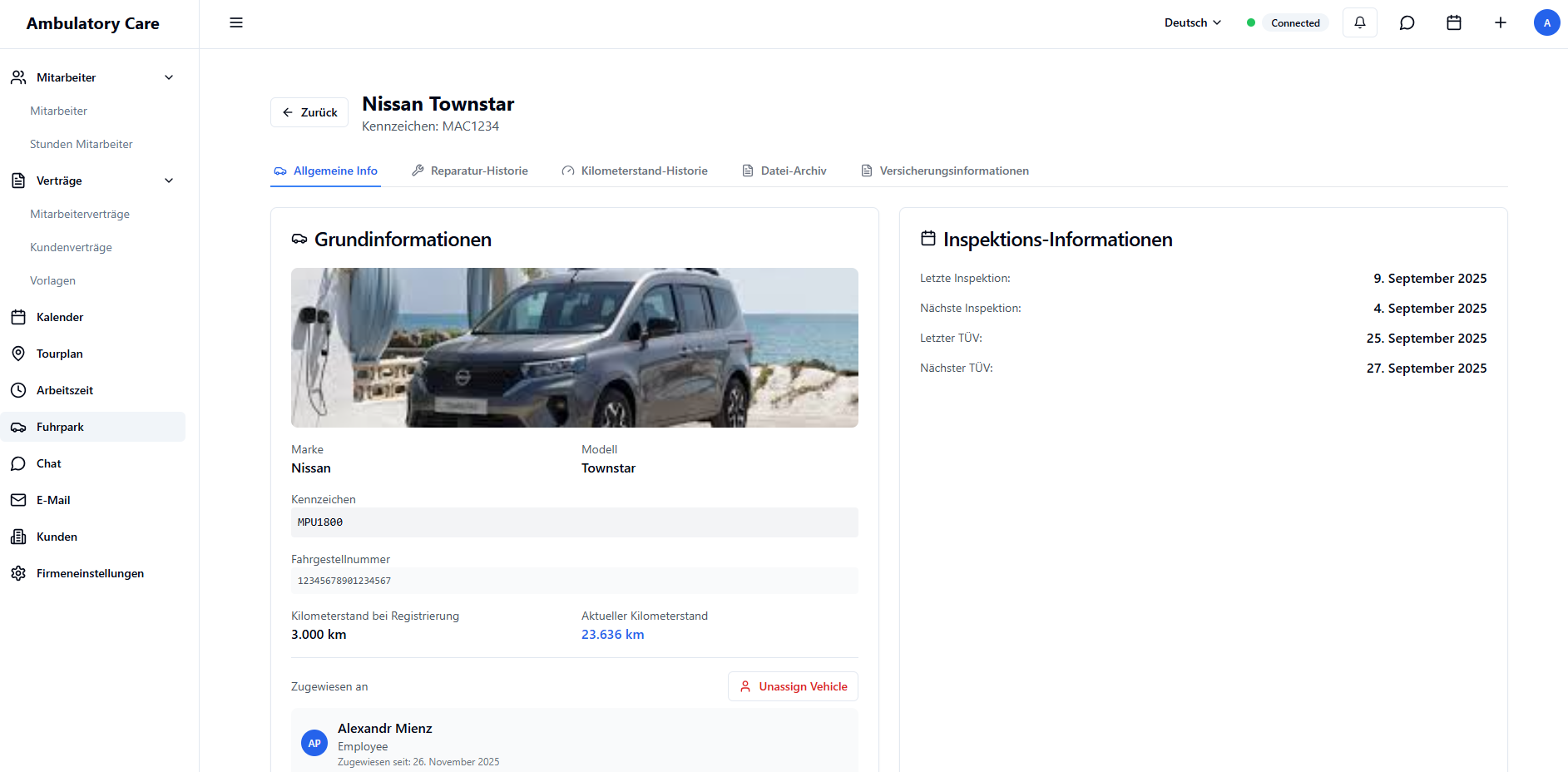 Fleet management interface