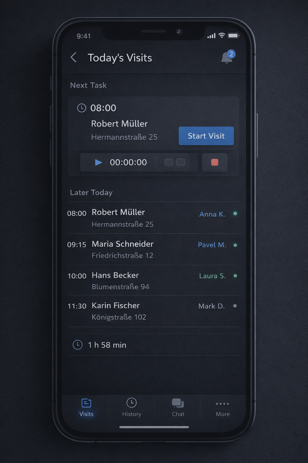 Ausschnitt mobile App