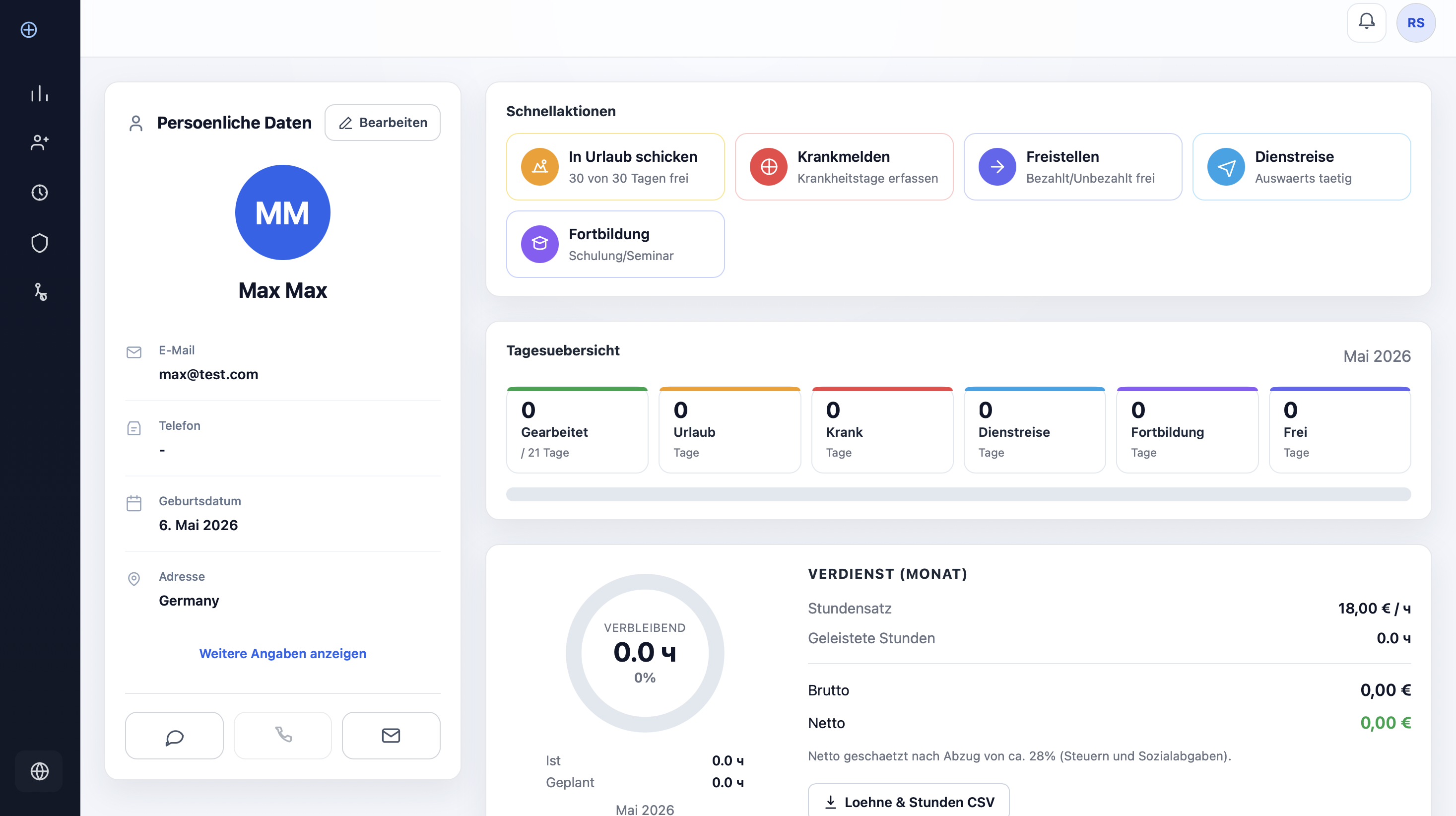 Administrations-Dashboard